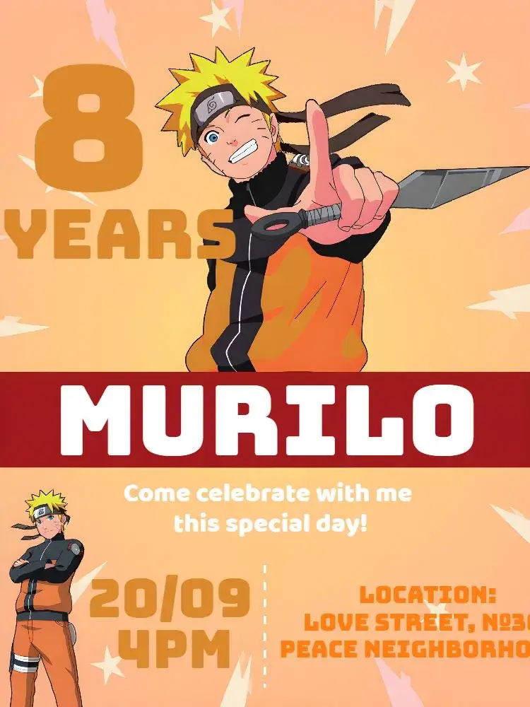 Naruto Akatsuki invitation