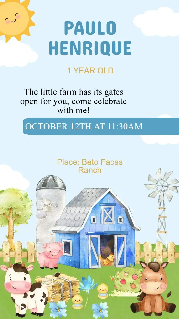 Farm Birthday Invitation