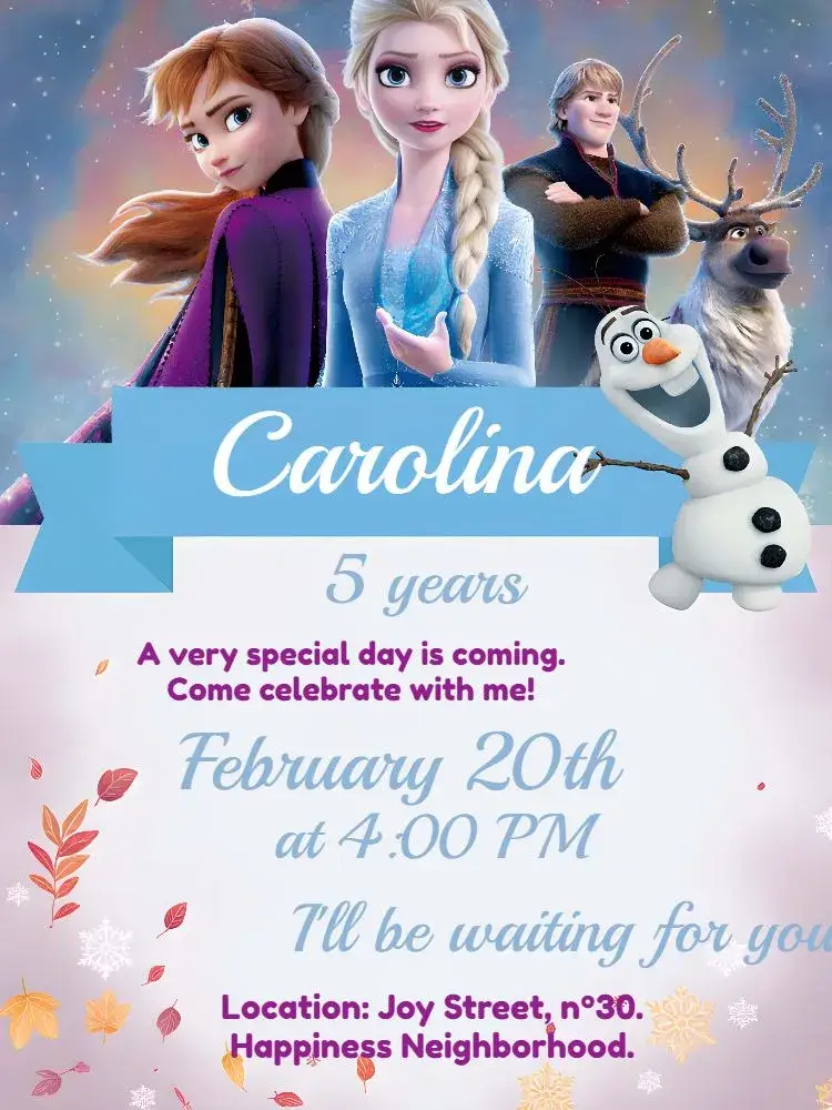 Frozen Disney invitation