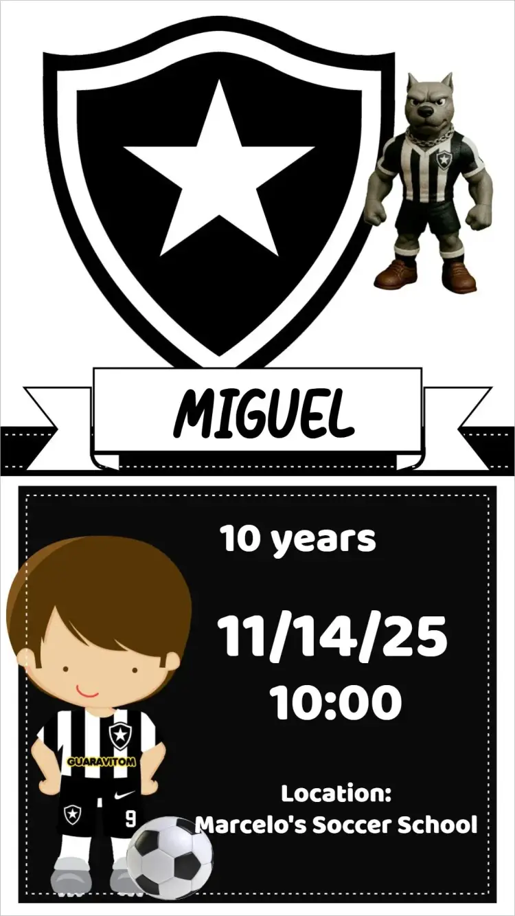 Invite Botafogo editable and customizable
