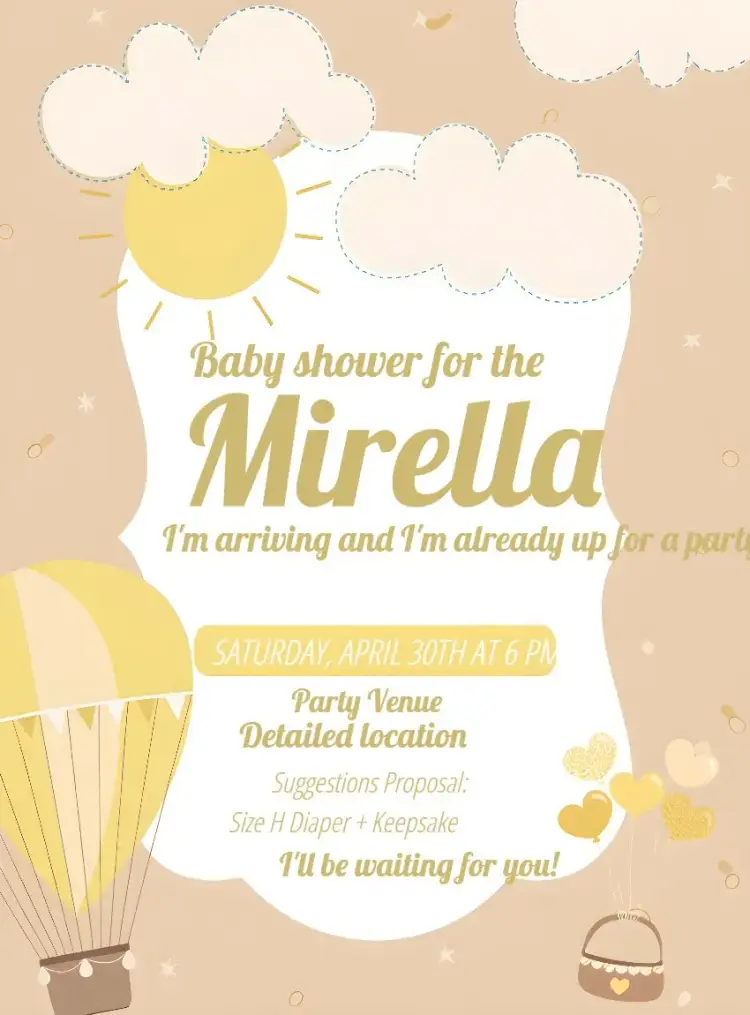 Baby Shower Diaper Balloon invitation