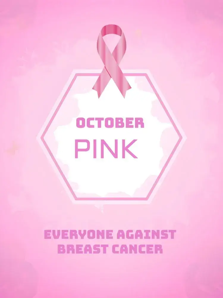 Invitation Post For Breast Cancer Awareness Month – Most searched for theme light pink, minimalist, modern, floral, soft, inspiring illustrations