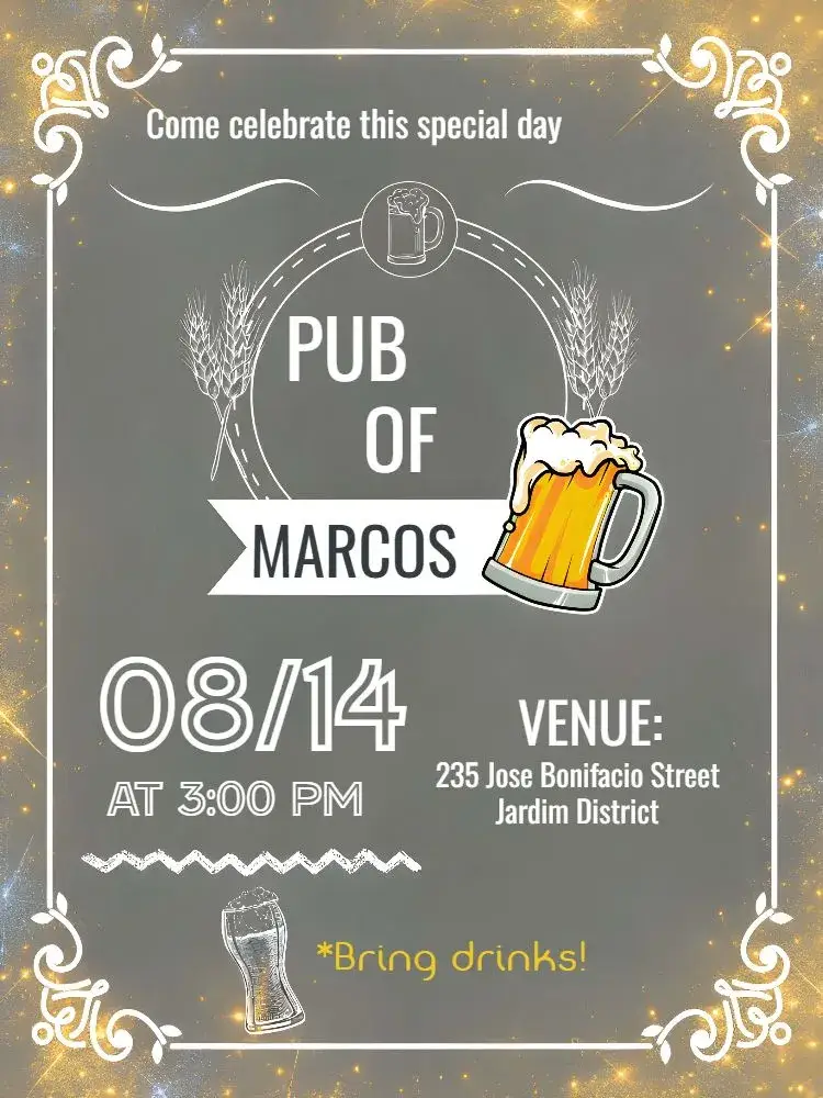 Invite Boteco Chalkboard Friends editable and customizable