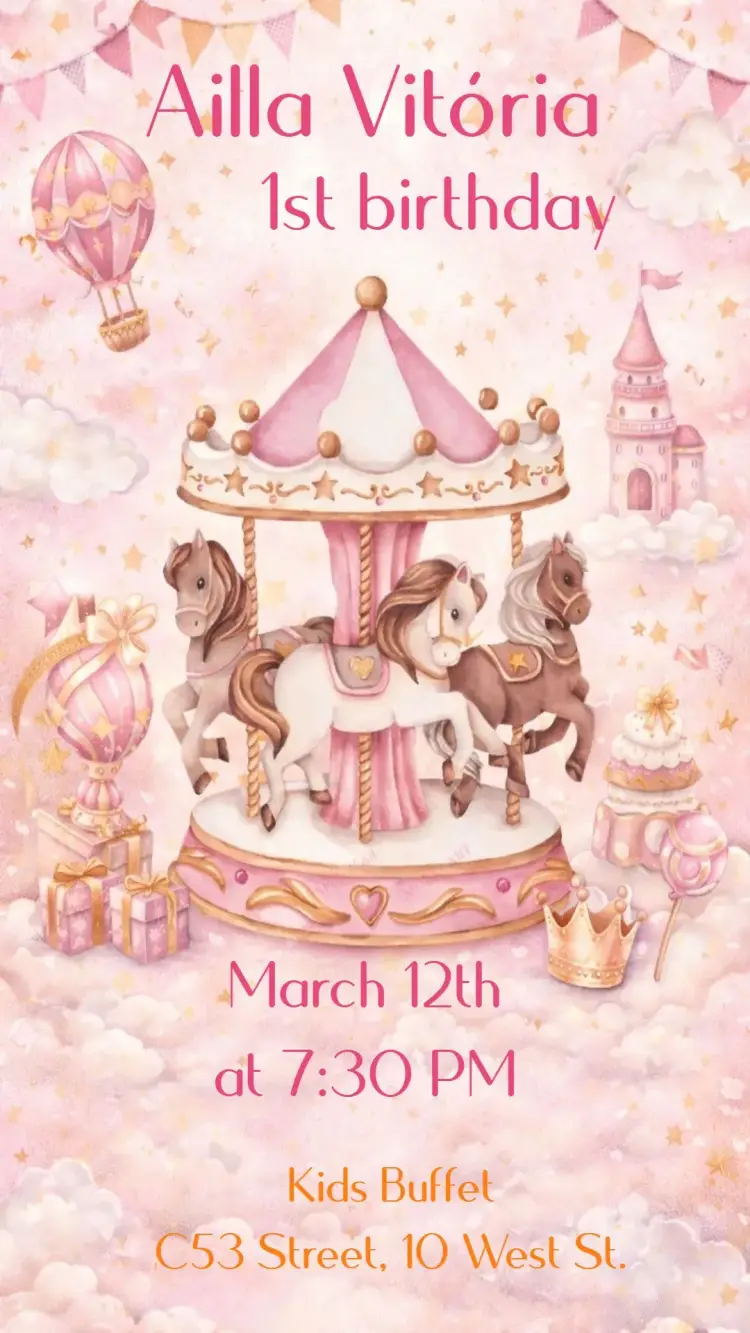 Enchanted Carousel invitation