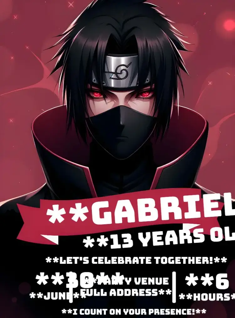 Sasuke Uchiha Akatsuki invitation