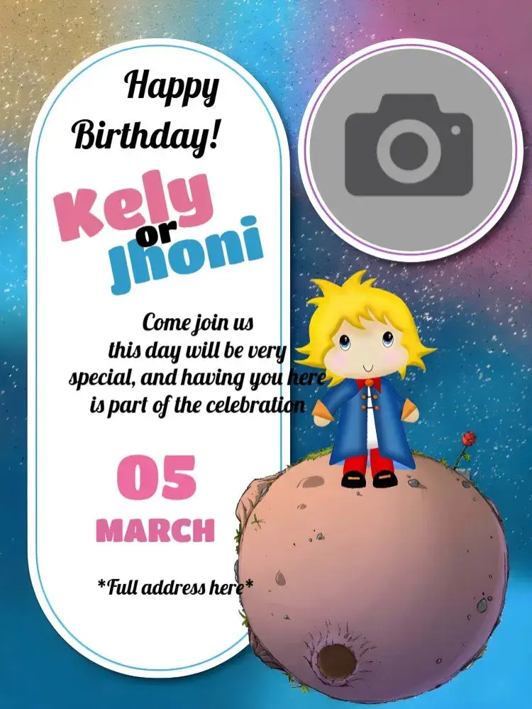 Little Prince With Photo Model invitation