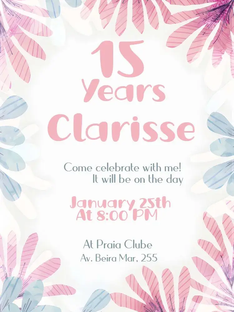 15 Years - Candy Color Pink Blue invitation