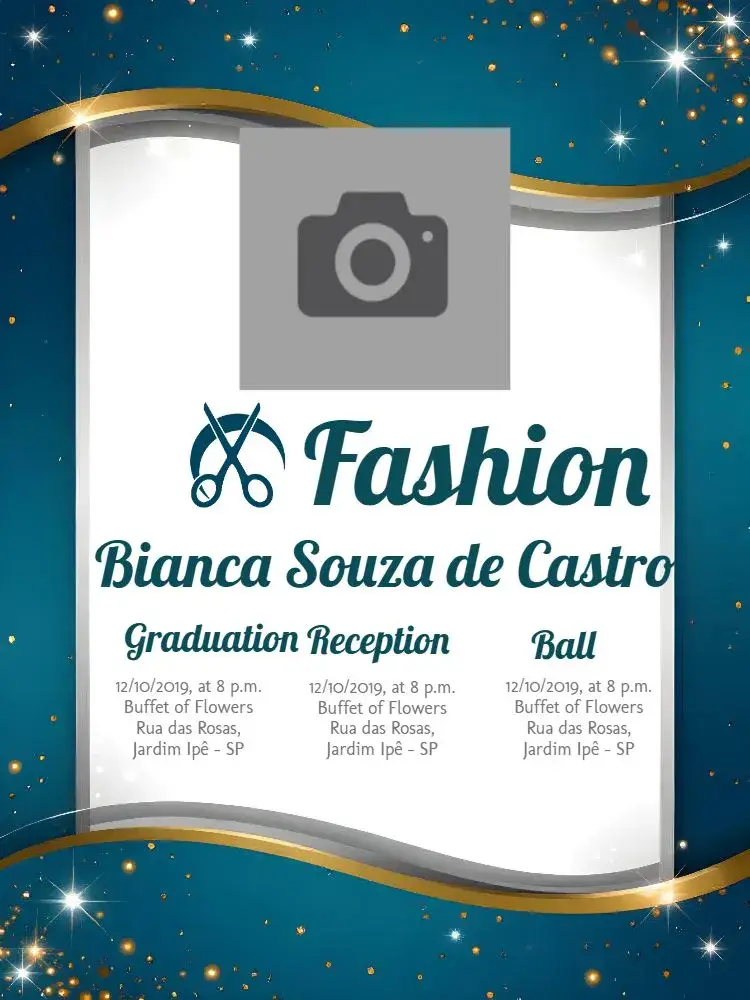 Fashion Graduation With Golden Photo invitation