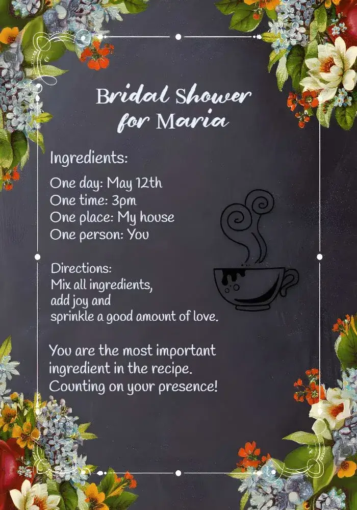 Invite Bridal Shower editable and customizable