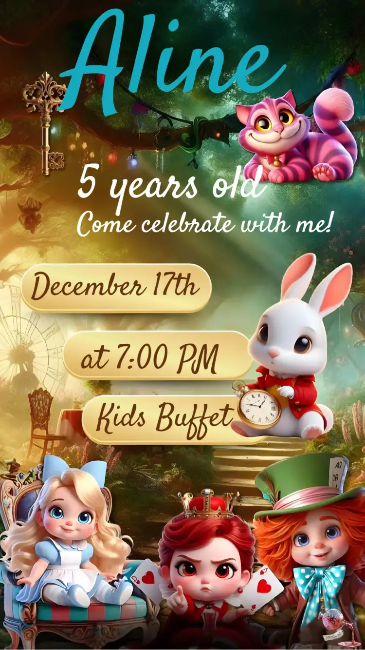 Alice in Wonderland invitation