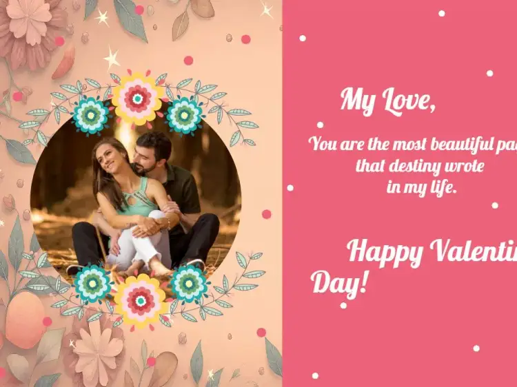Invitation Valentine's Day Card With Flower Photo – Commemorative Dates theme floral, romantic, colorful, delicate, modern