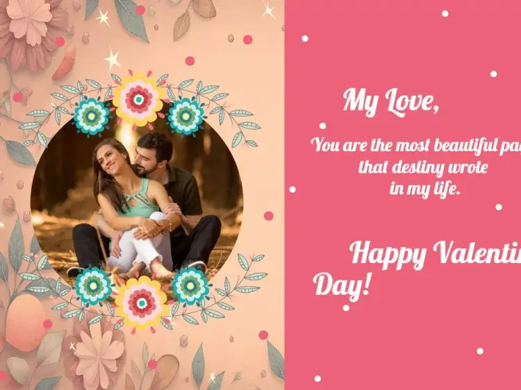 Valentine's Day Card With Flower Photo invitation