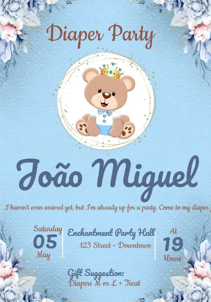 Baby Shower Little Prince Teddy Bear Girl