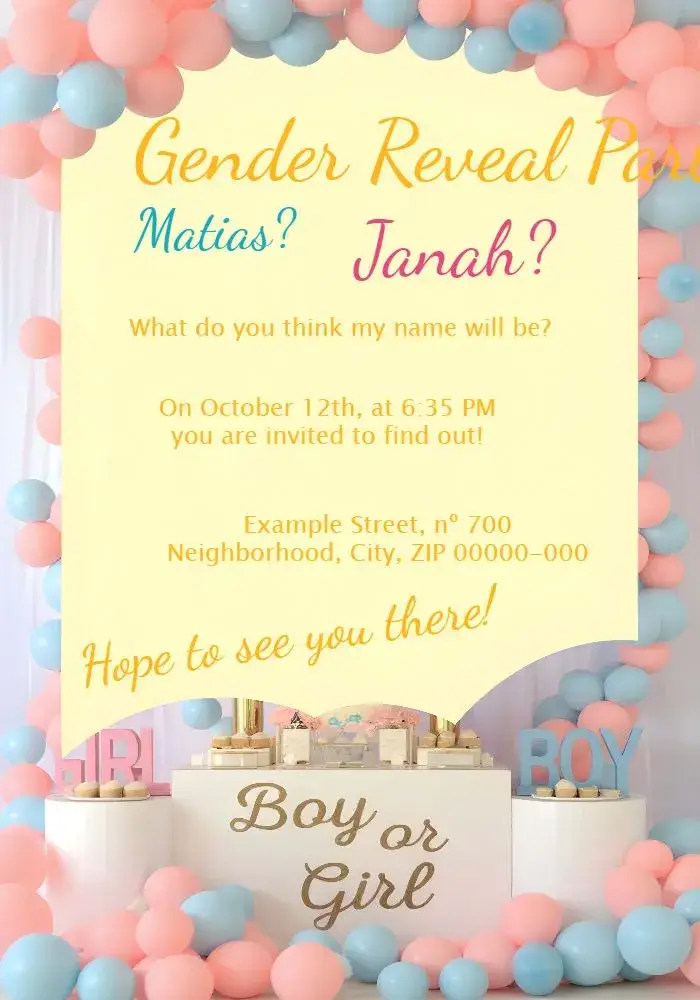 Boy Or Girl Gender Reveal Celebration invitation
