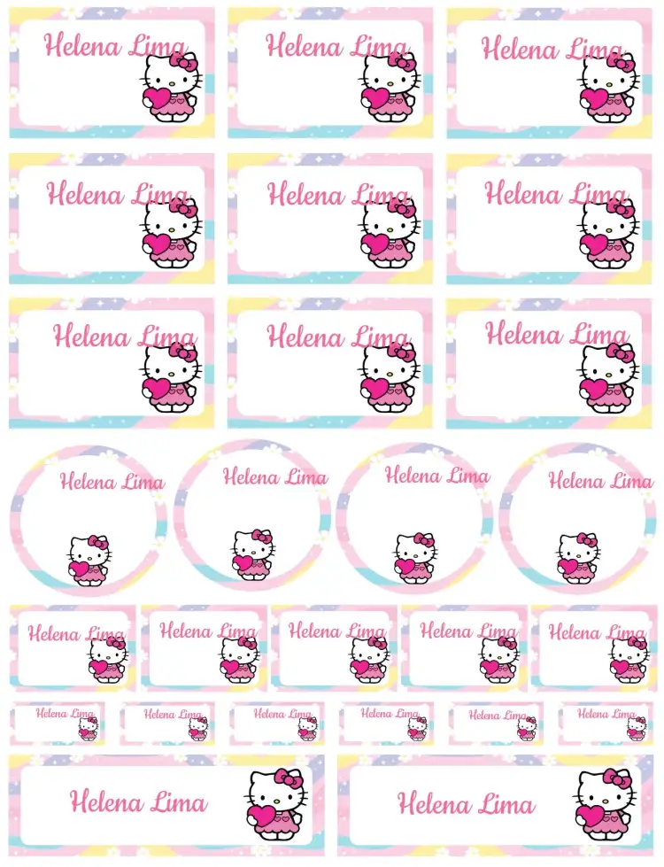 Invitation Hello Kitty – Card theme soft colors, fun style, childish graphic elements, Hello Kitty illustrations, party theme, attractive design
