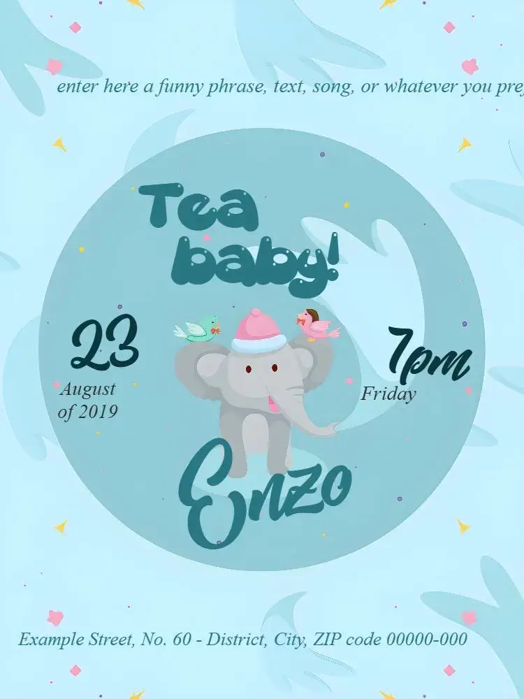 Elephant Baby Shower for Boys invitation