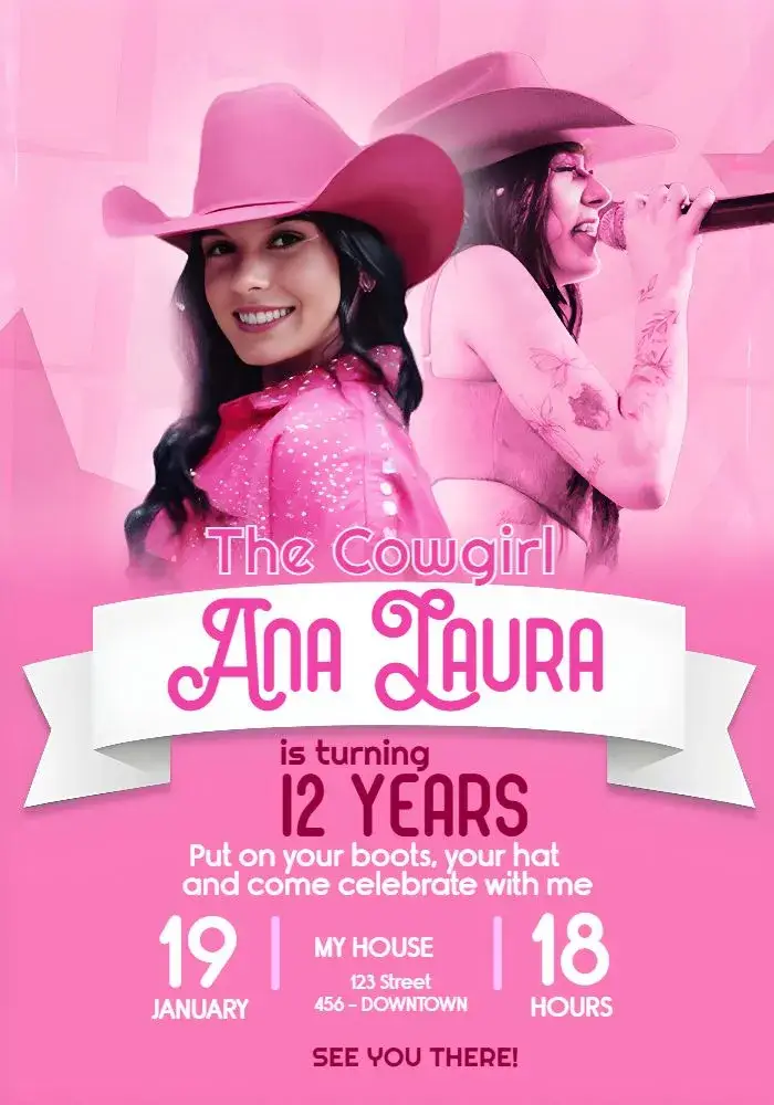 Ana Castela Cowgirl Shine invitation