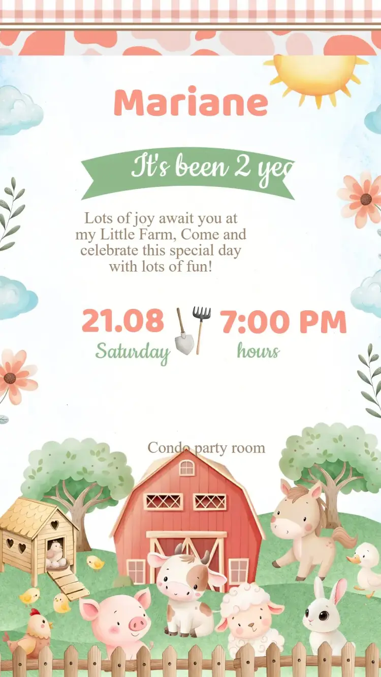 Birthday Farm Invitation