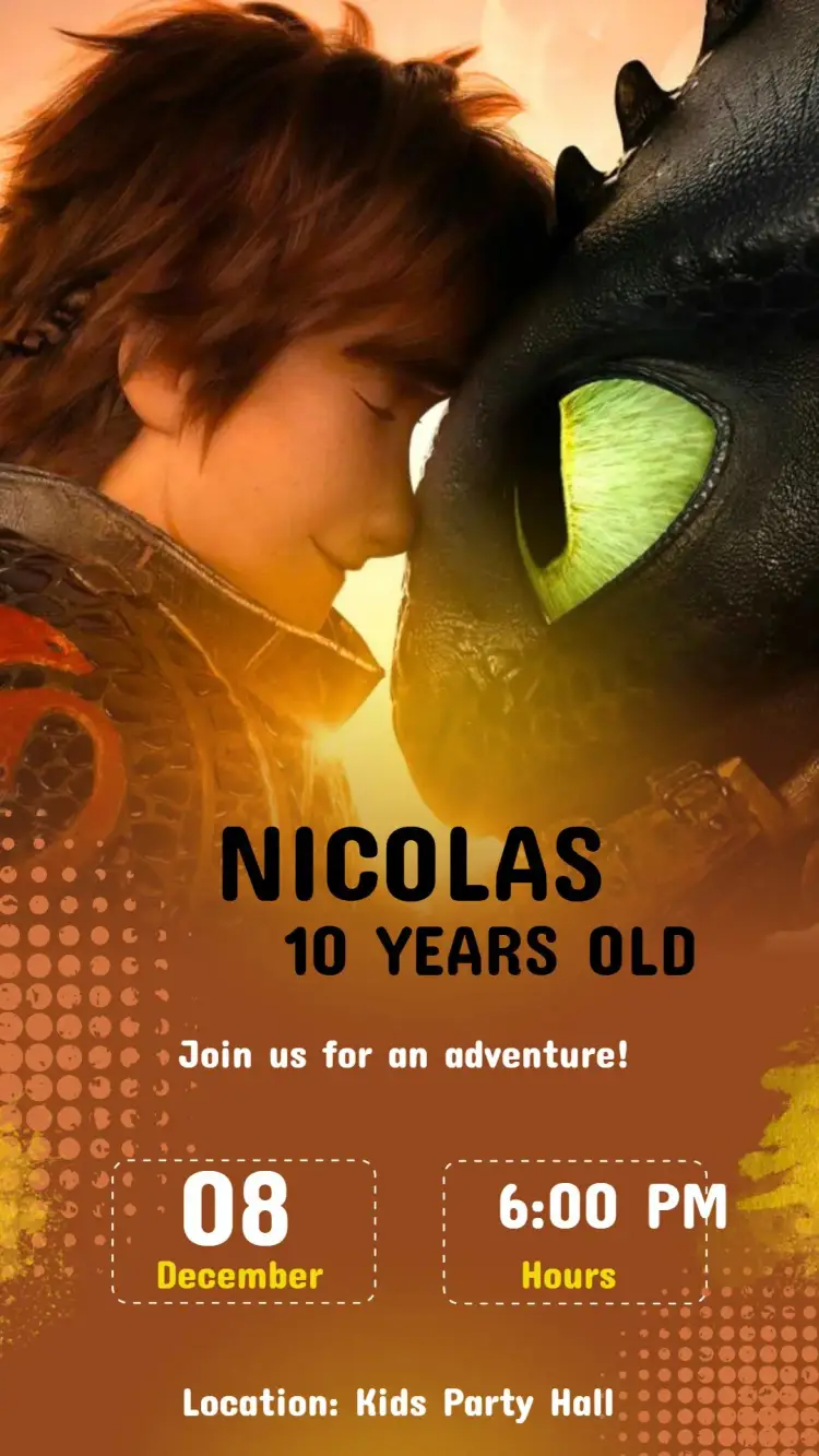 Birthday Invitation How to Train Your Dragon