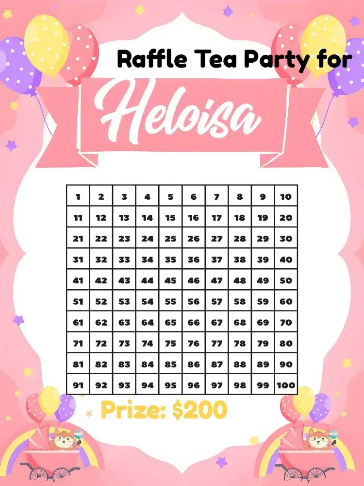 Invitation Fox Baby Shower Raffle Tea – Raffle Tea theme pastel colors, cute illustrations, rainbow, playful style, natural elements, cheerful design