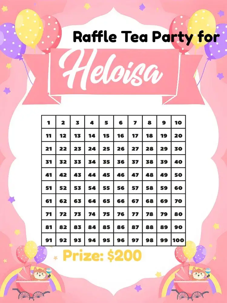 Fox Baby Shower Raffle Tea invitation