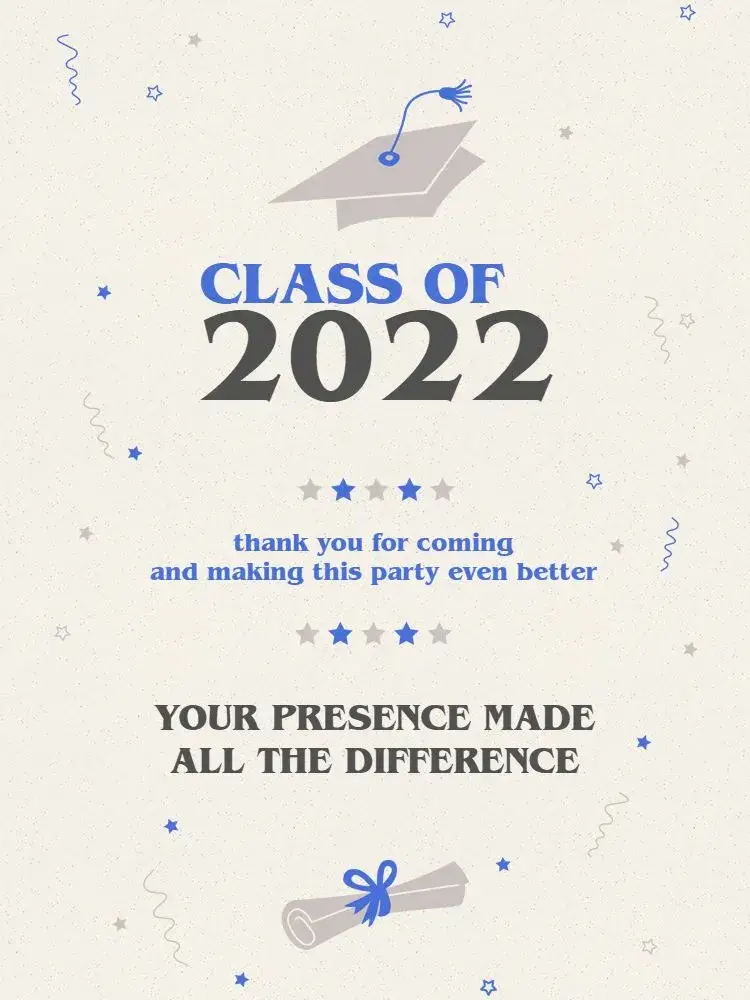 Minimalist Graduation Attendance Thank You Card invitation