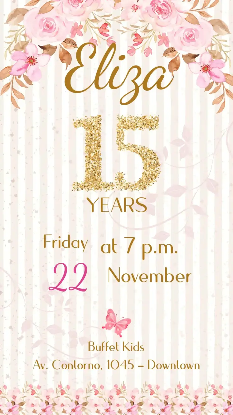 Invitation 15 Years – Sweet 15 theme modern, elegant, vibrant, themed, youth