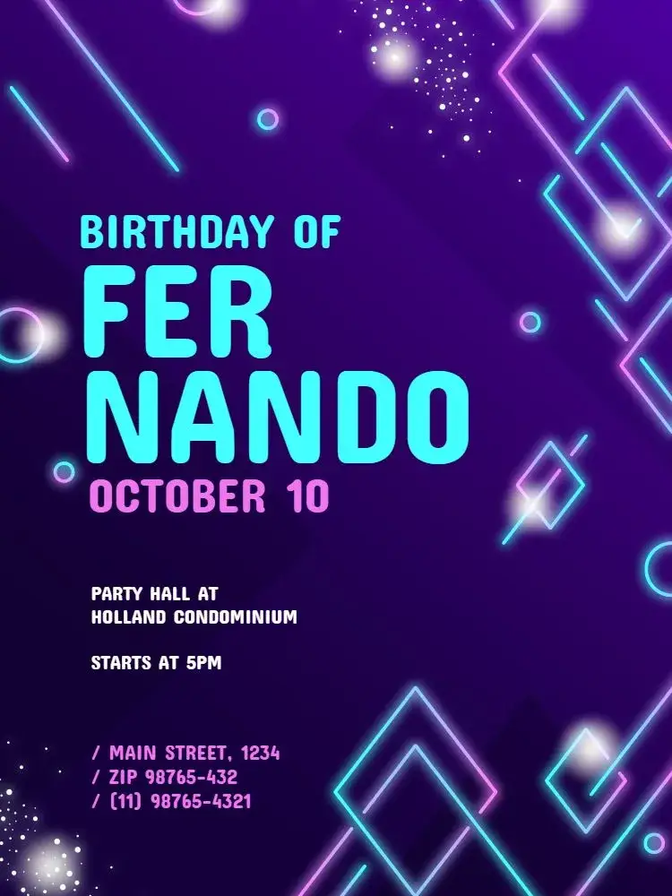 Neon Modern Youth invitation