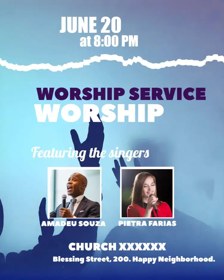 Art For Church Worship Service With Photo invitation