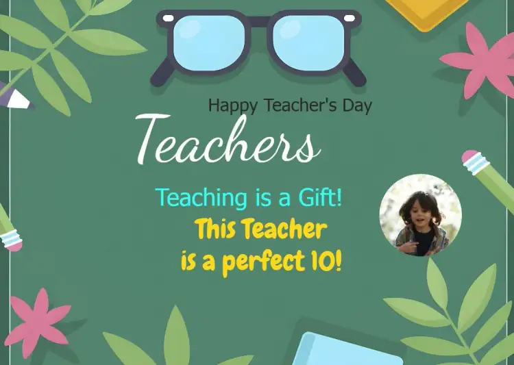 Invitation Teachers' Day Card With School Photo – Commemorative Dates theme modern, vibrant, educational, colorful, cheerful