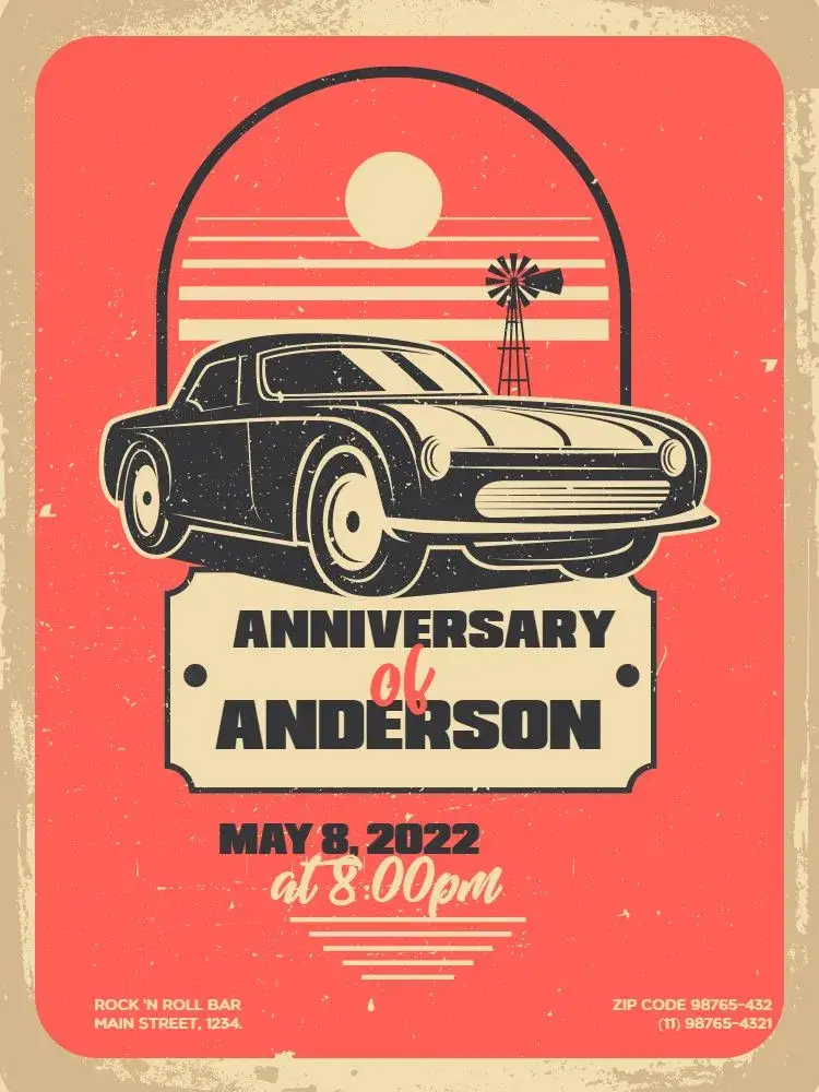 Classic Cars Retro invitation