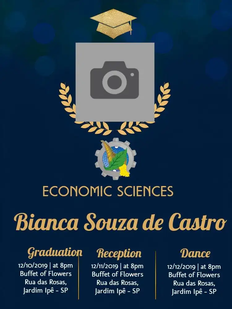 Graduation in Economics Sciences With Blue Photo