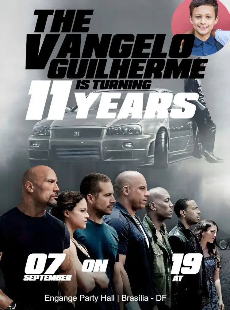Fast And Furious With Paul's Photo invitation