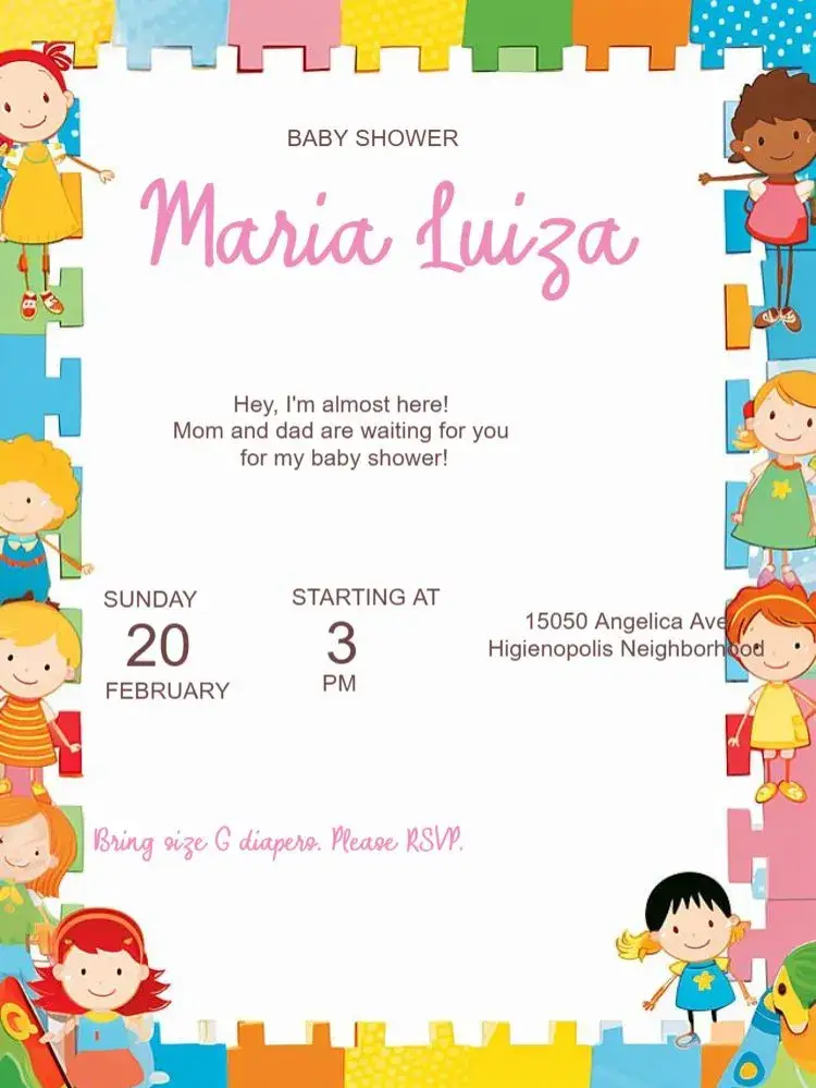 Baby Shower For Editing Children invitation