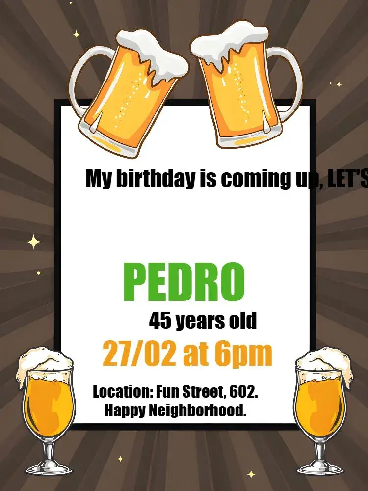 Invite Boteco Beer Man editable and customizable