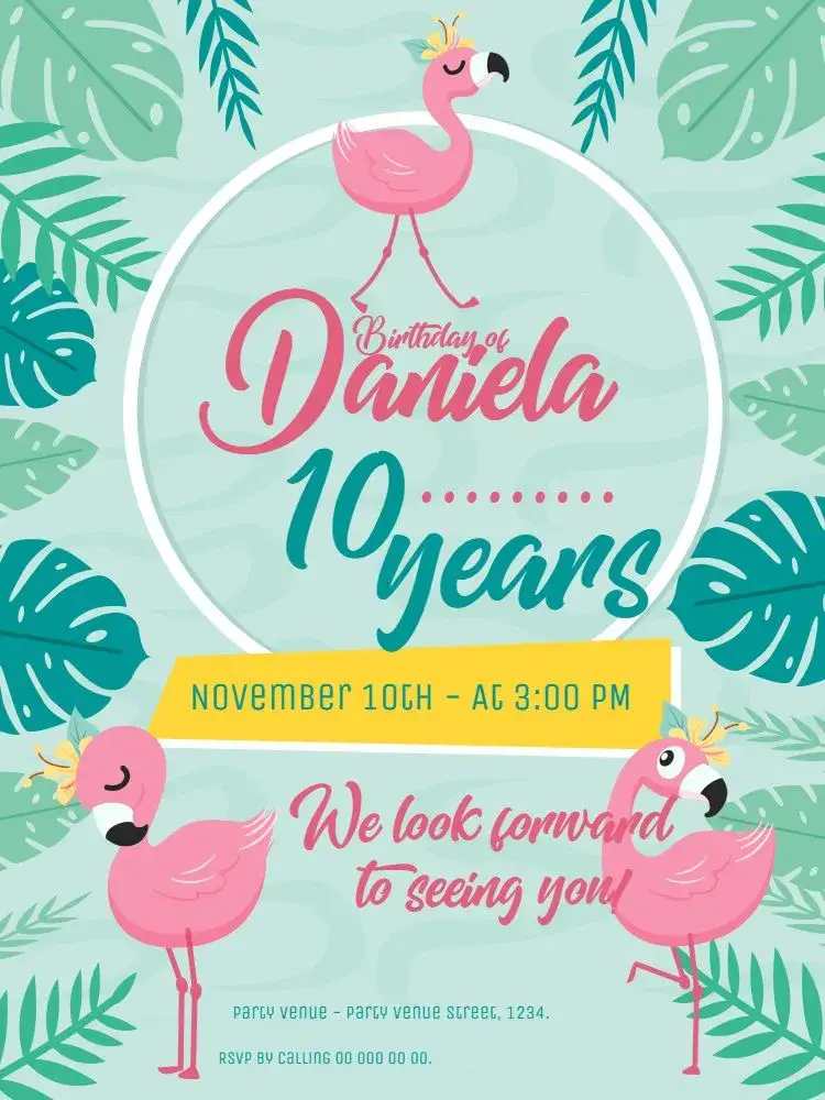 Flamingo Summer invitation