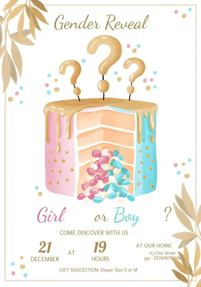 Princess Gender Reveal Tea invitation