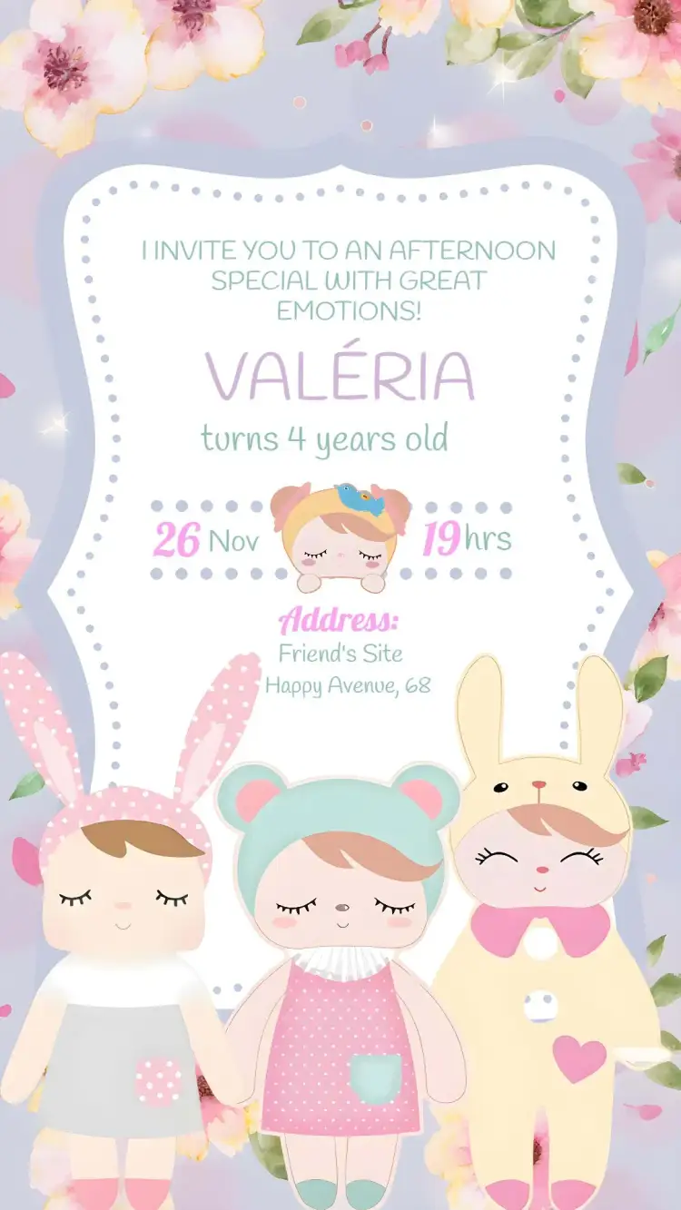 Invitation Metoo Doll for Kids – Most searched for theme colorful, playful, fun, themed, childlike, modern