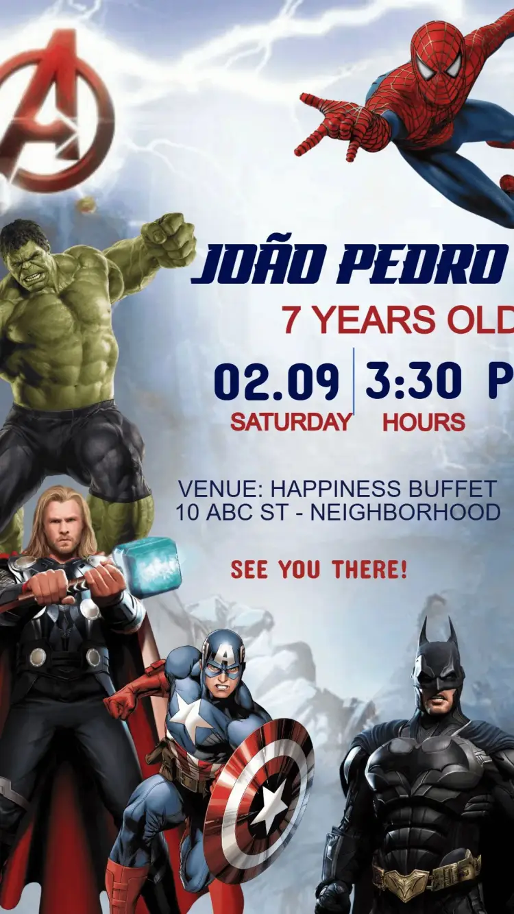 Invite Avengers Birthday Invitation editable and customizable