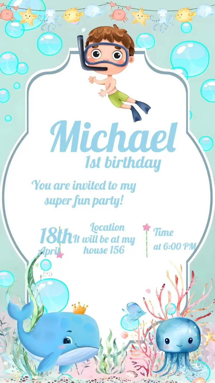 Under the Sea Octopus invitation