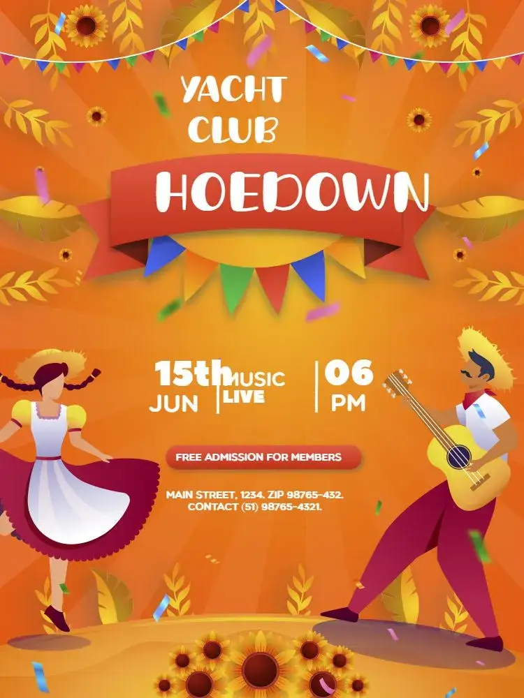 Light Orange June Party invitation