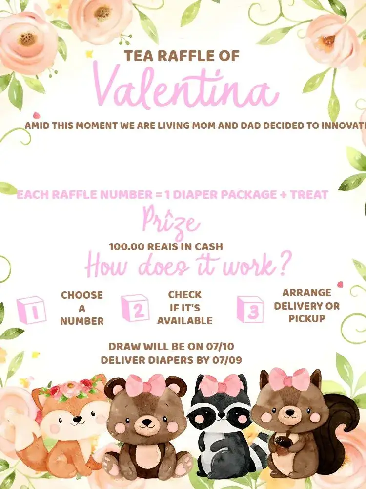 Invitation Enchanted Forest Digital Tea Raffle – Raffle Tea theme floral, enchanted, romantic, colorful, playful, modern