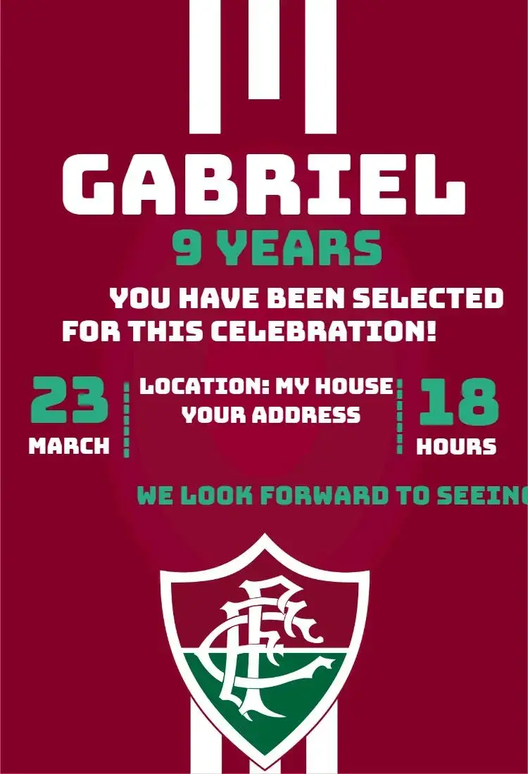 Invite Fluminense 2 editable and customizable