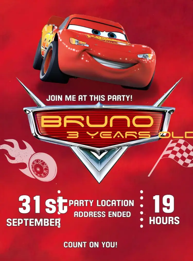 Lightning McQueen Cars Lightning invitation
