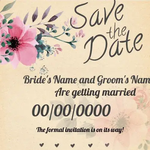 Invite Save The Date Heart editable and customizable