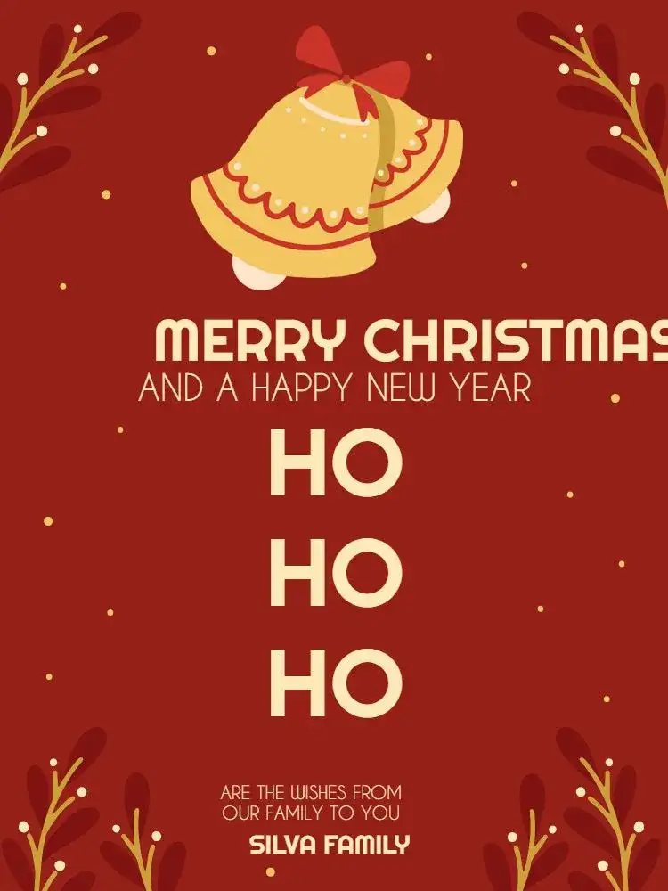 Golden Bells Christmas Card