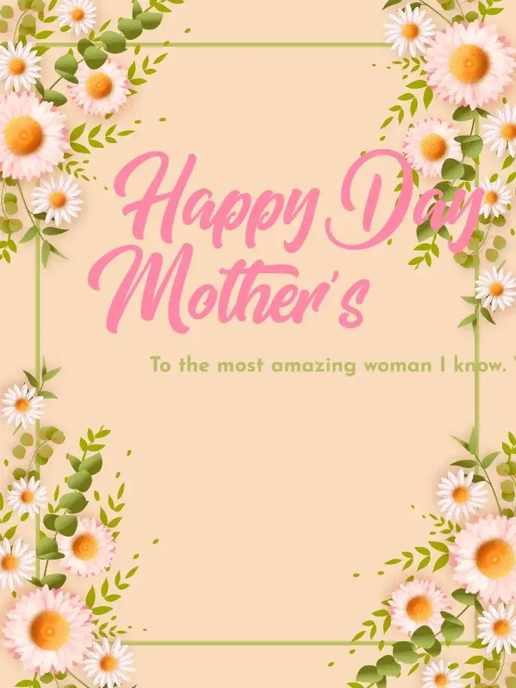 Invitation Floral Mother's Day Card Celebration – Card theme floral, delicate, beige, elegant, modern, soft