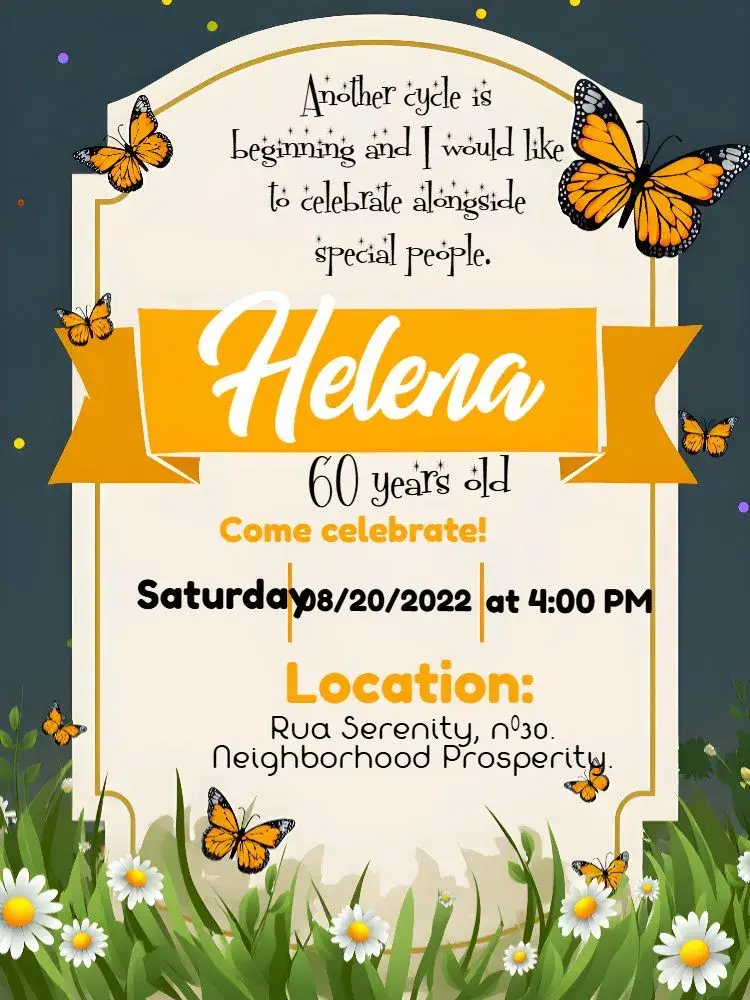 Invite Orange Butterfly Garden editable and customizable