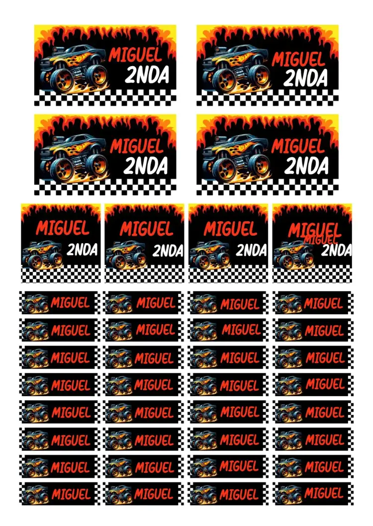 Hot Wheels School Label invitation