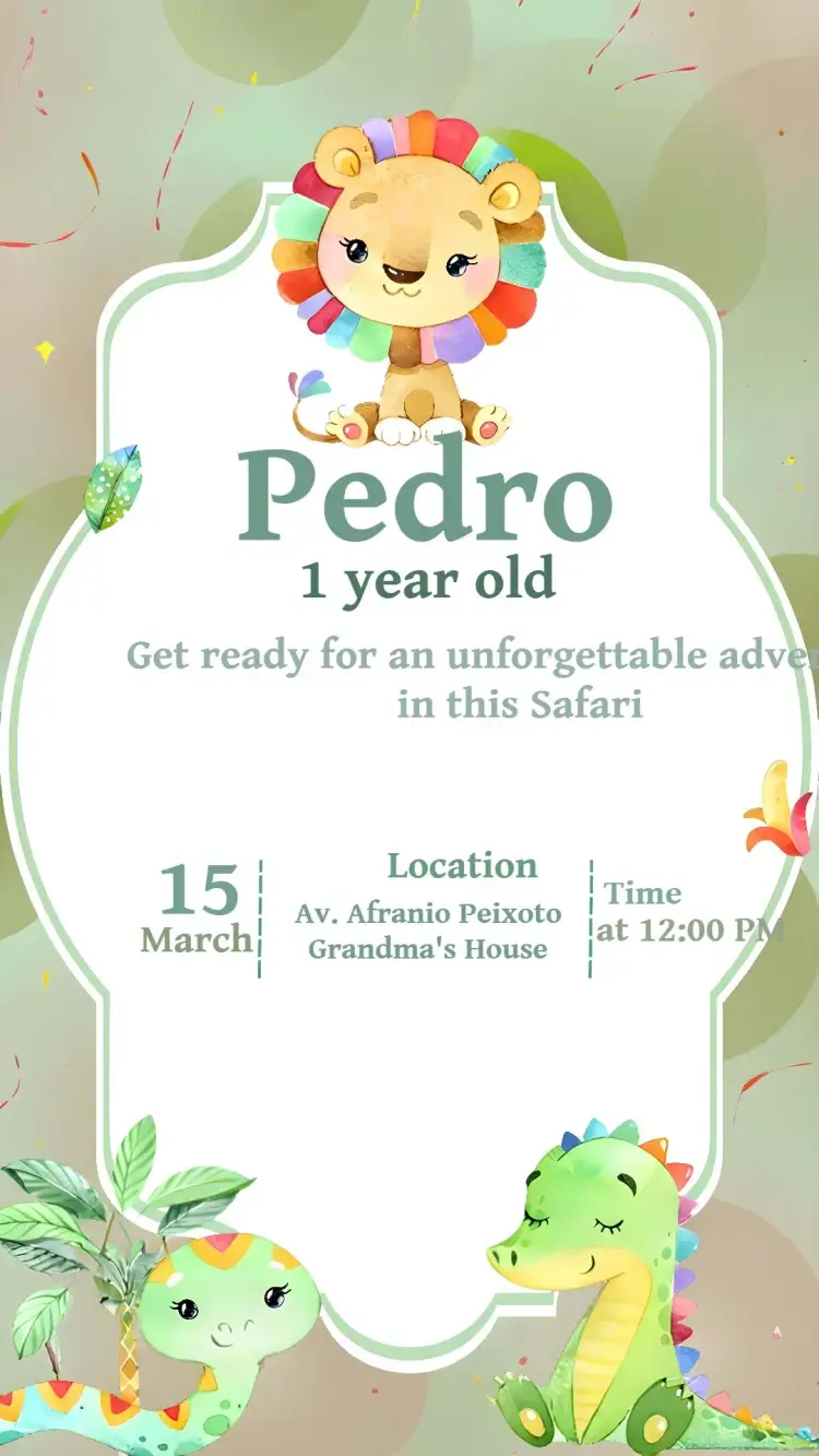 Safari Leaves invitation